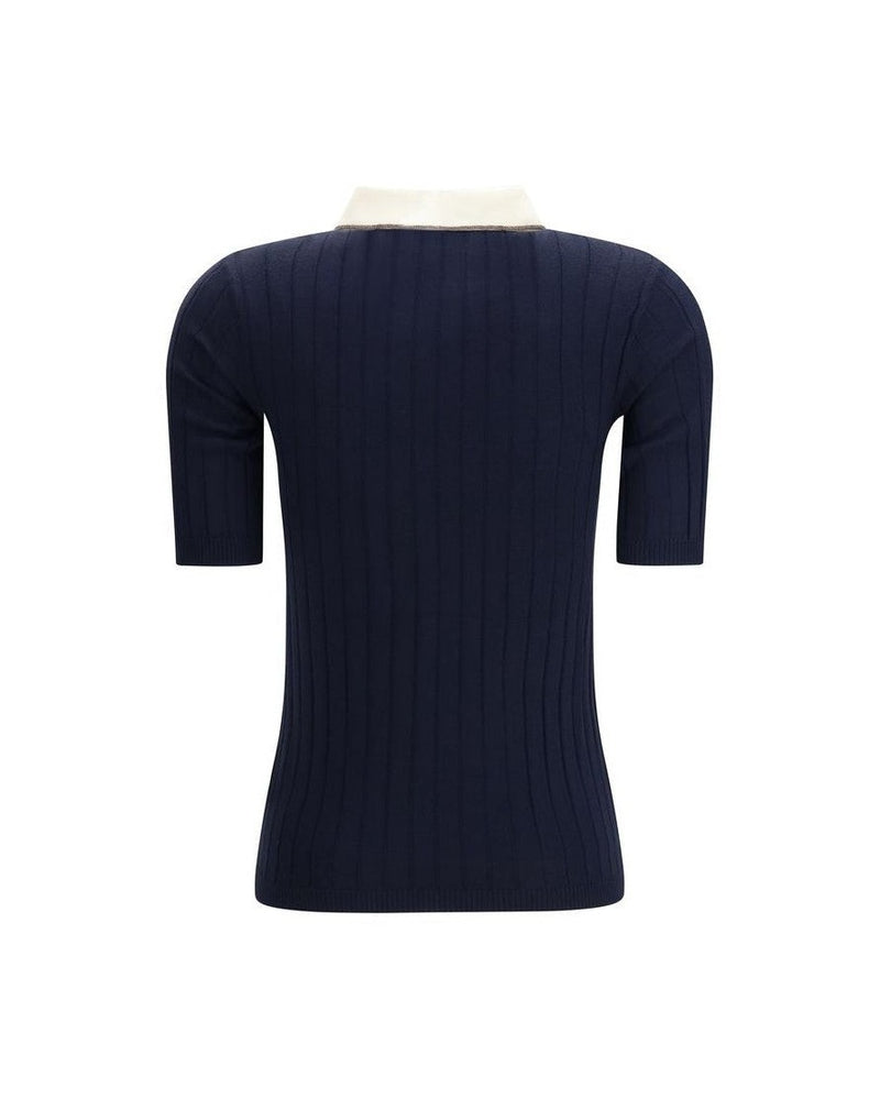 Brunello Cucinelli Blue Wool Oves Aries Polo Shirt Glam Steals