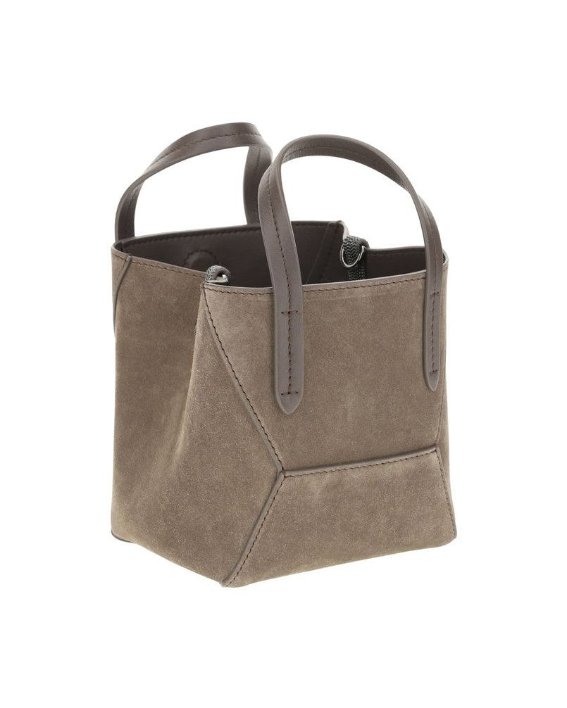 Brunello Cucinelli Brown Calf Leather Bos Taurus Shoulder Bag Glam Steals