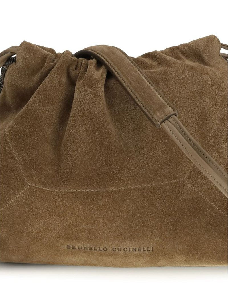 Brunello Cucinelli Brown Calf Leather Bos Taurus Shoulder Bag Glam Steals