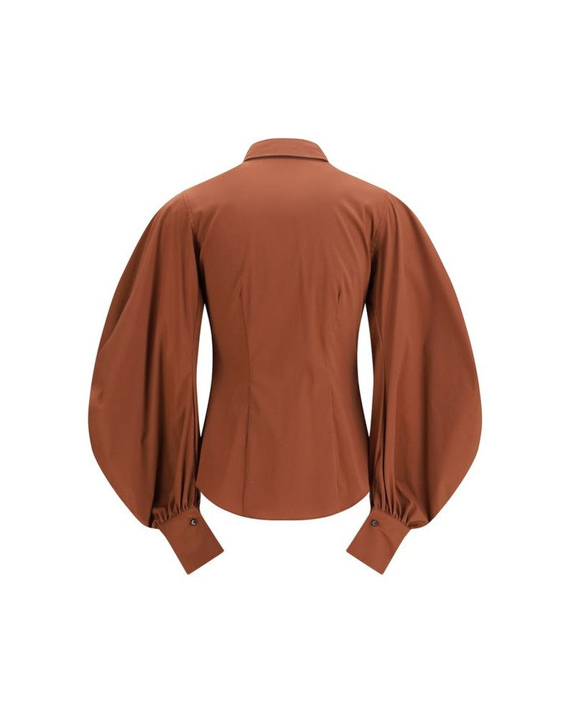 Brunello Cucinelli Brown Cotton Blouse Glam Steals