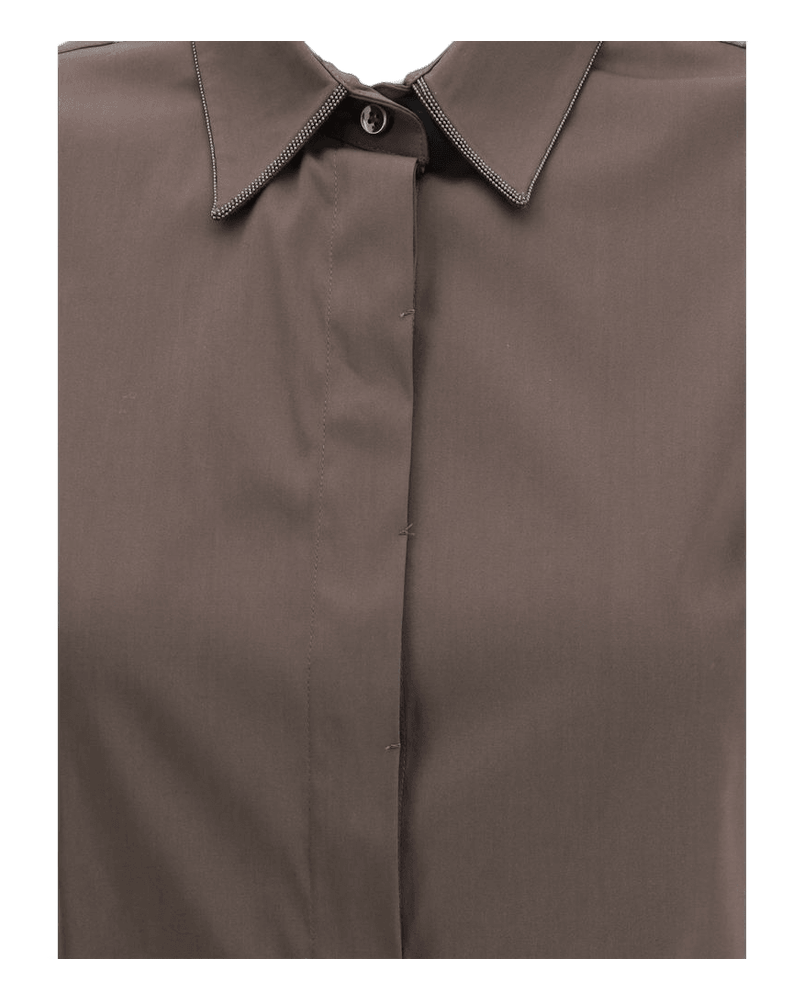 Brunello Cucinelli Brown Cotton Shirt Glam Steals