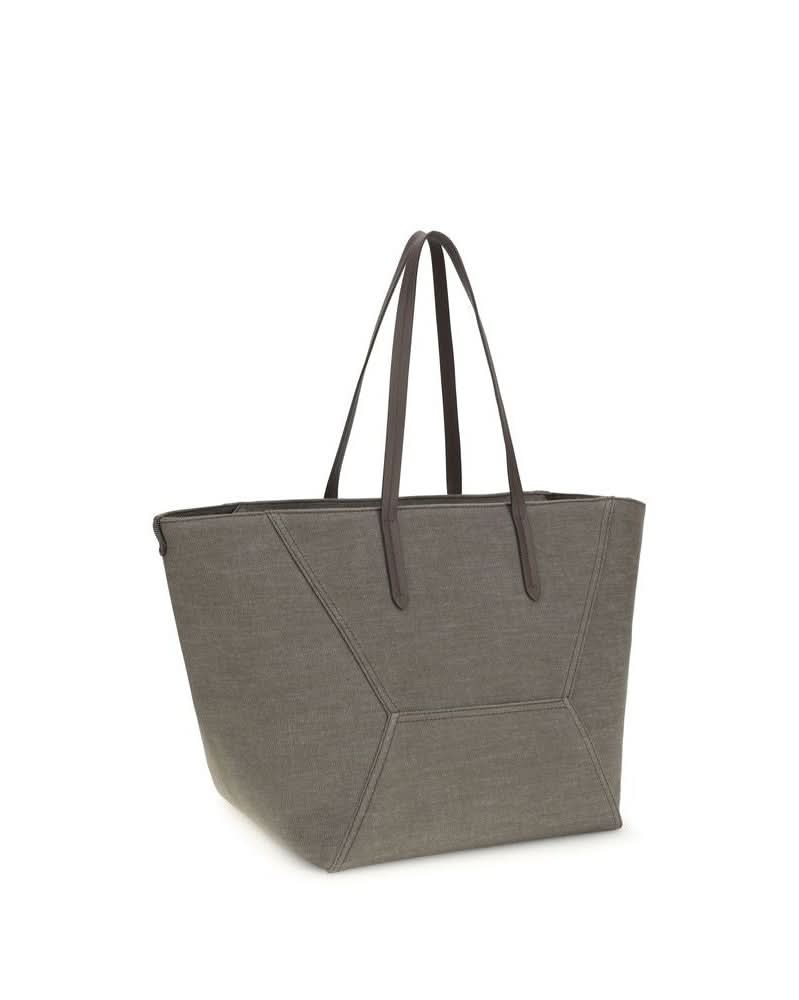 Brunello Cucinelli Brown Cotton Shoulder Bag Glam Steals