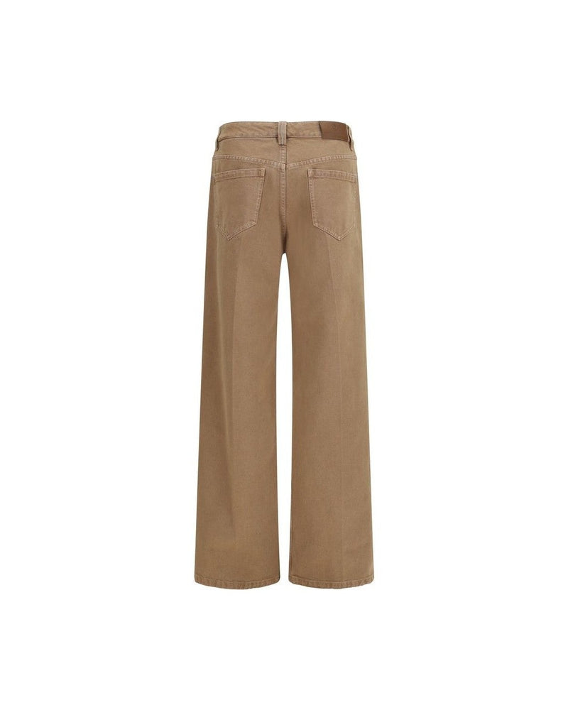 Brunello Cucinelli Brown Cotton Straight Leg Jeans Glam Steals