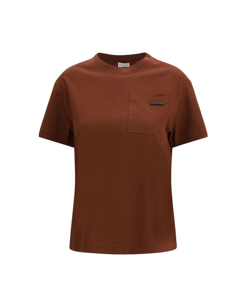 Brunello Cucinelli Brown Cotton T-shirt Glam Steals