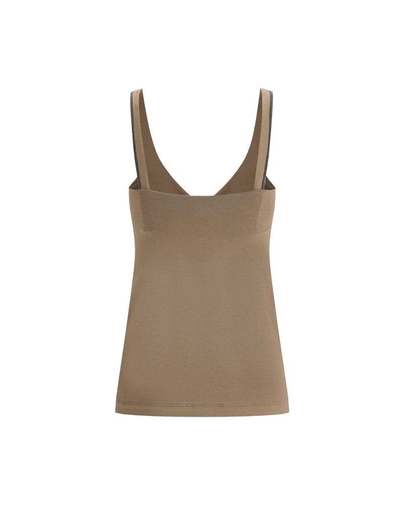 Brunello Cucinelli Brown Cotton Top Glam Steals