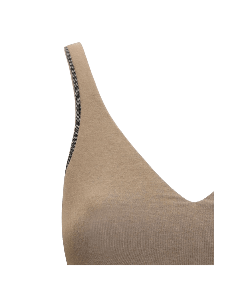 Brunello Cucinelli Brown Cotton Top Glam Steals