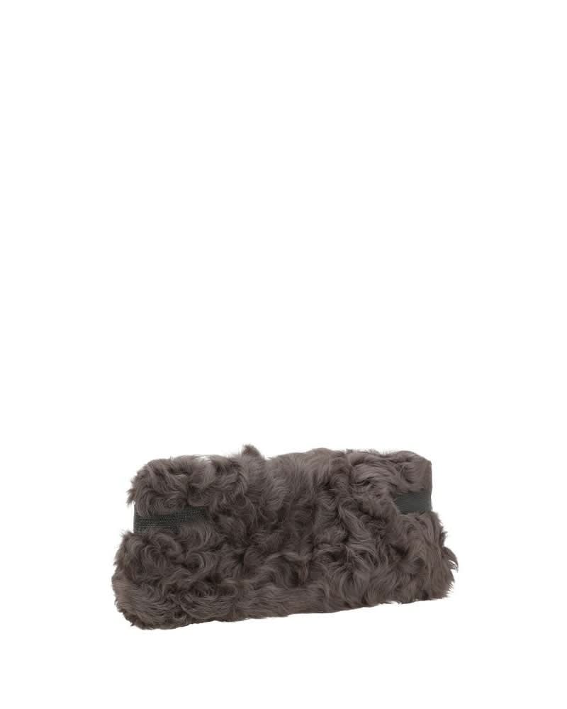 Brunello Cucinelli Brown Fur Clutch Bag 