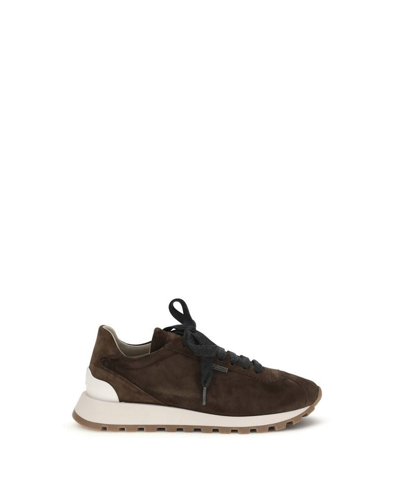 Brunello Cucinelli Brown Leather Calf Bos Taurus Athletic Sneakers