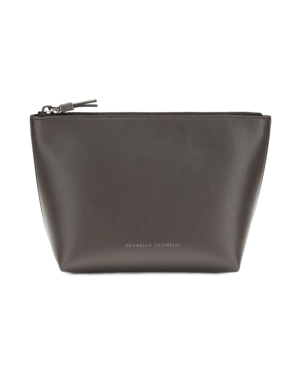 Brunello Cucinelli Brown Calf Leather Bos Taurus Clutch Bag Glam Steals
