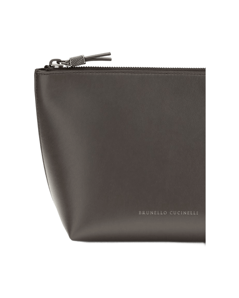 Brunello Cucinelli Brown Calf Leather Bos Taurus Clutch Bag Glam Steals