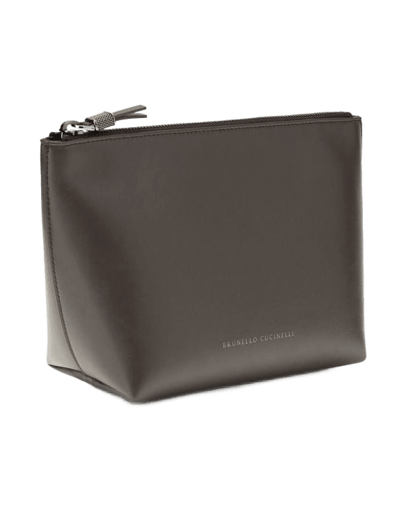 Brunello Cucinelli Brown Calf Leather Bos Taurus Clutch Bag Glam Steals