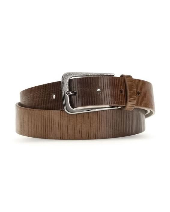Brunello Cucinelli Brown Leather Calf Bos Taurus Regular Belt 