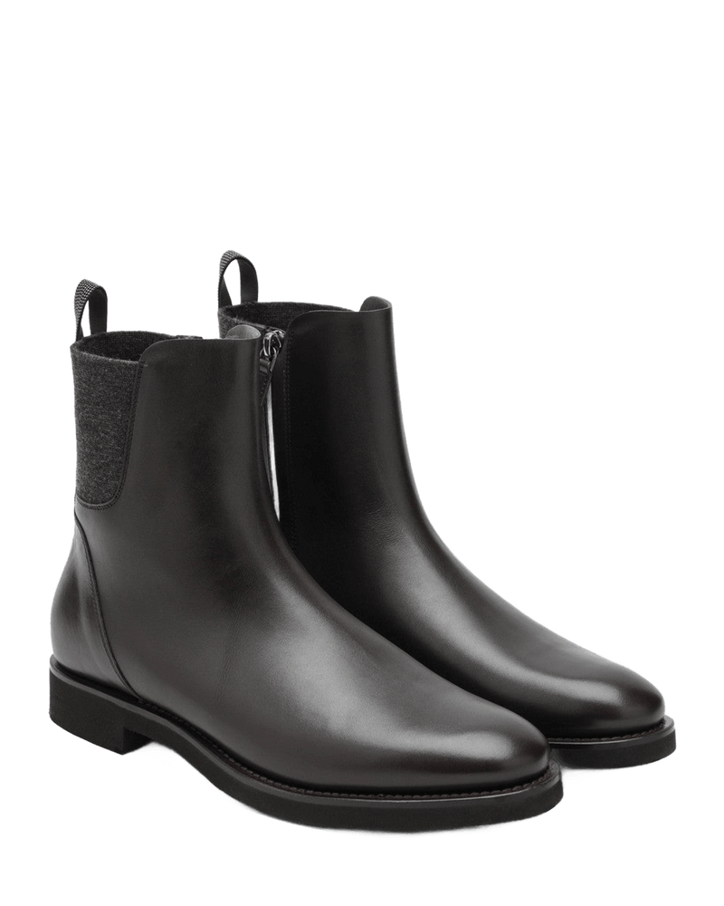 Brunello Cucinelli Brown Leather Chelsea Boots Glam Steals