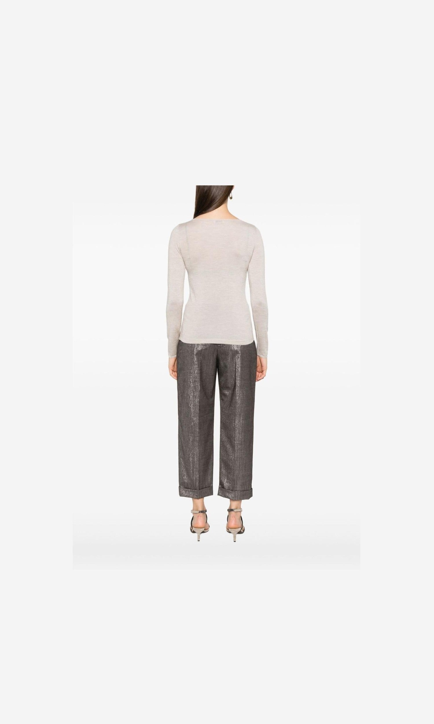 Brunello Cucinelli Brown Leather Sweater Glam Steals