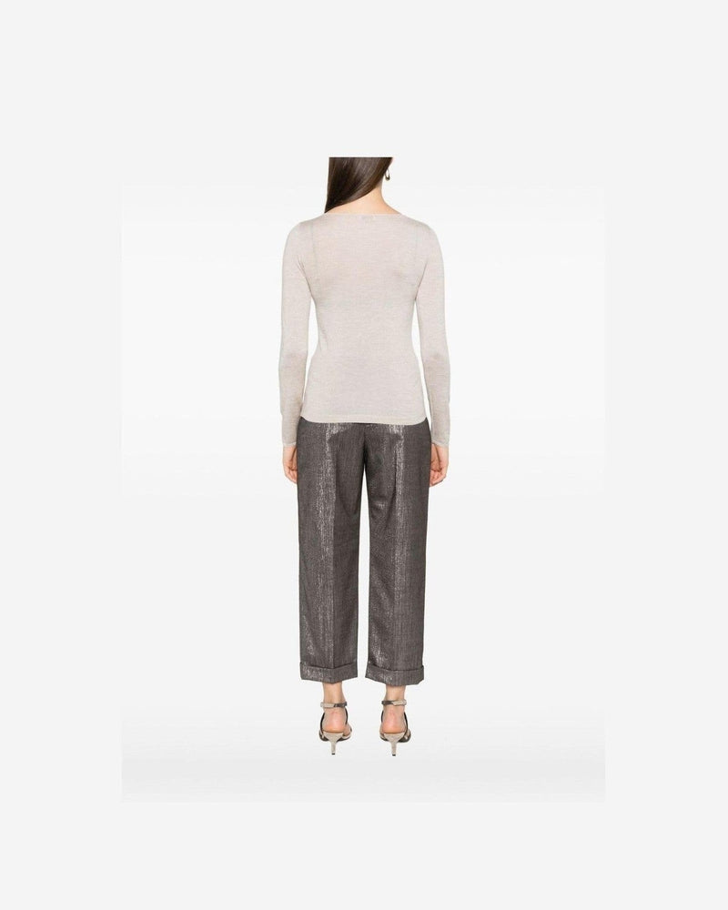 Brunello Cucinelli Brown Leather Sweater Glam Steals