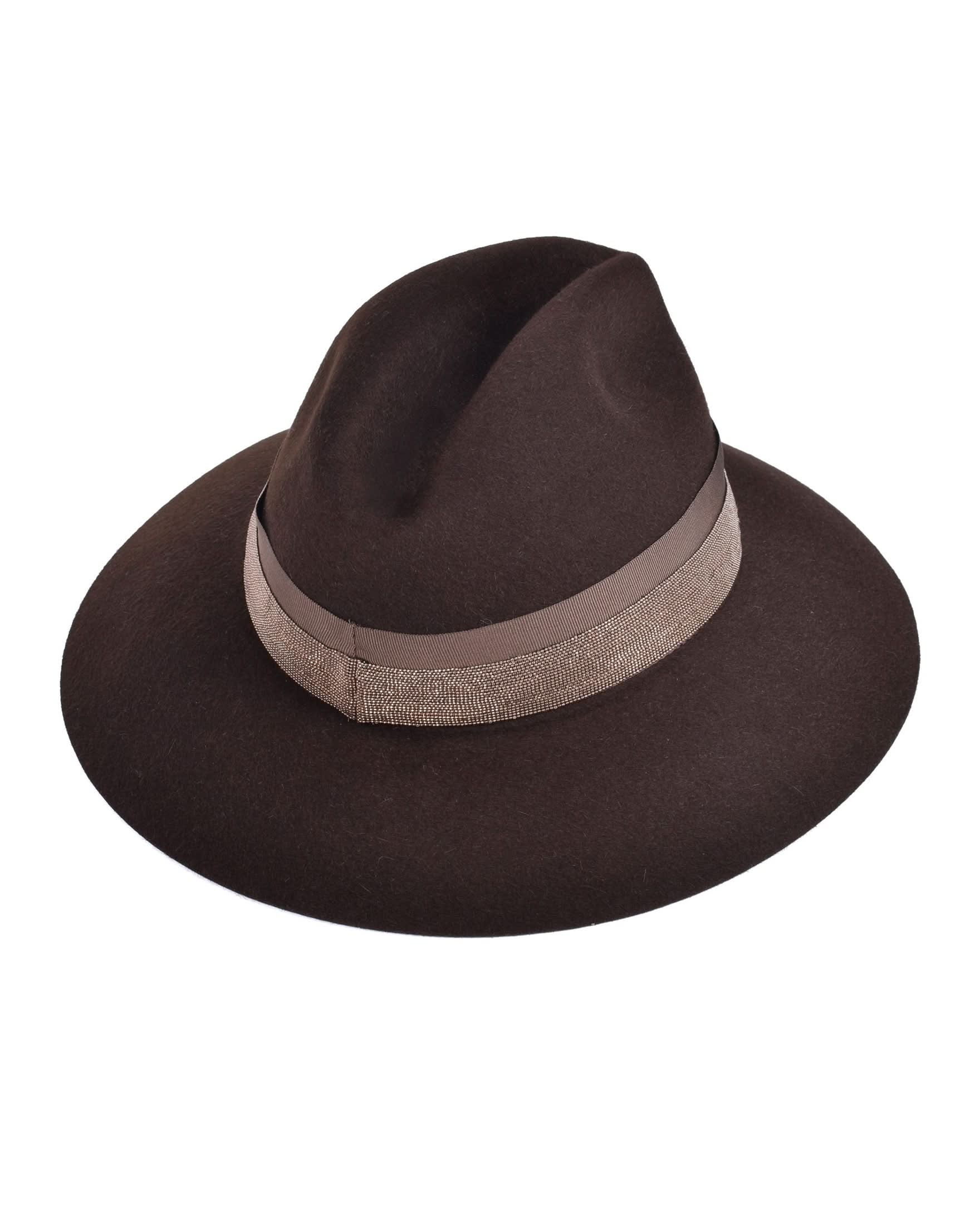 Brunello Cucinelli Brown Metal Fedora 