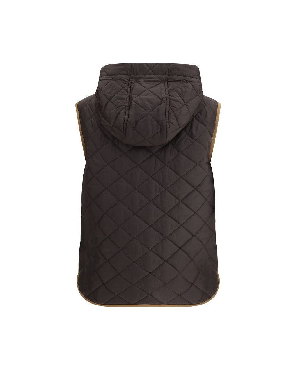 Brunello Cucinelli Brown Nylon Sleveless Jacket Glam Steals