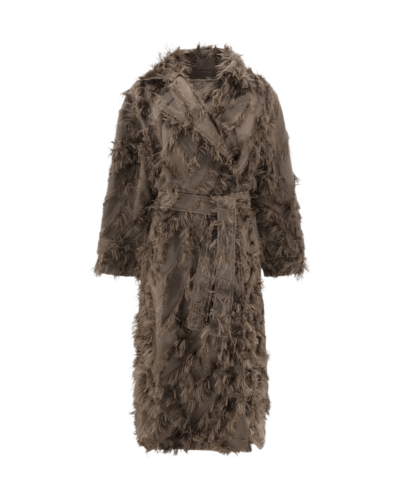 Brunello Cucinelli Brown Polyester Coat Glam Steals