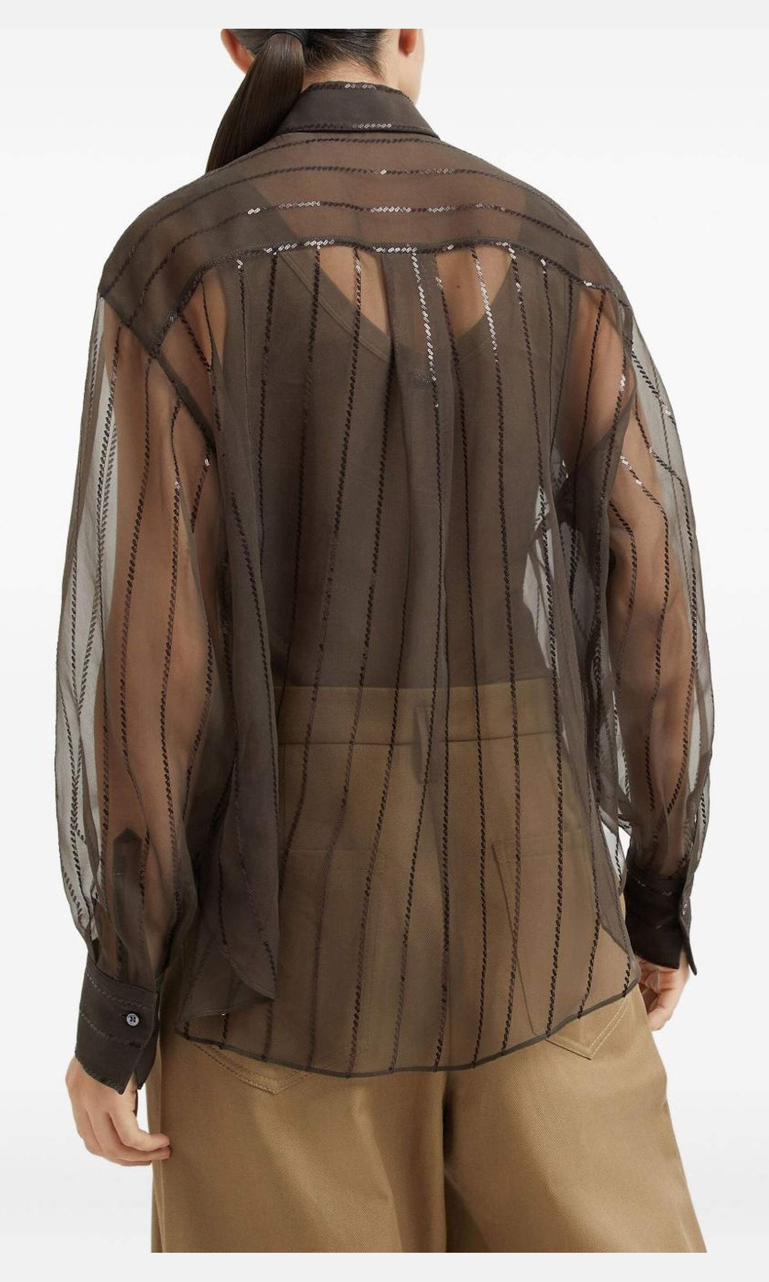 Brunello Cucinelli Brown Shirt Glam Steals