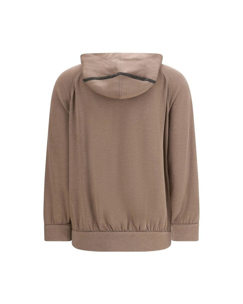 Brunello Cucinelli Brown Silk Sweatshirt Glam Steals