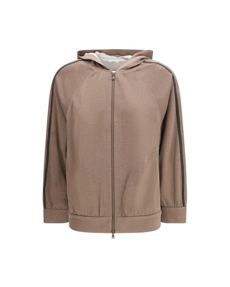 Brunello Cucinelli Brown Silk Sweatshirt Glam Steals