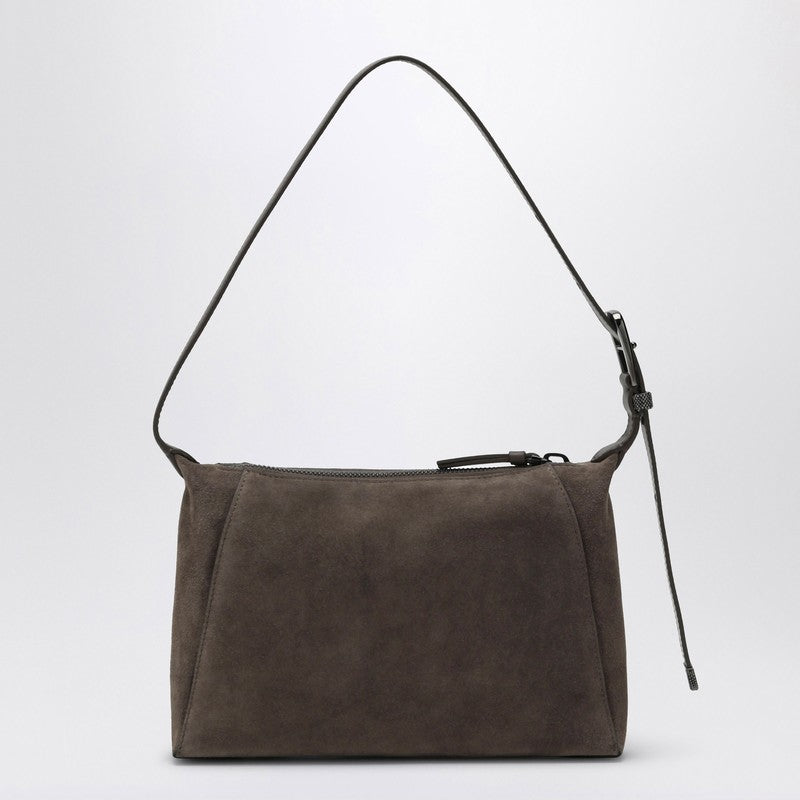 Brunello Cucinelli Brown Suede Bag with Monile Glam Steals
