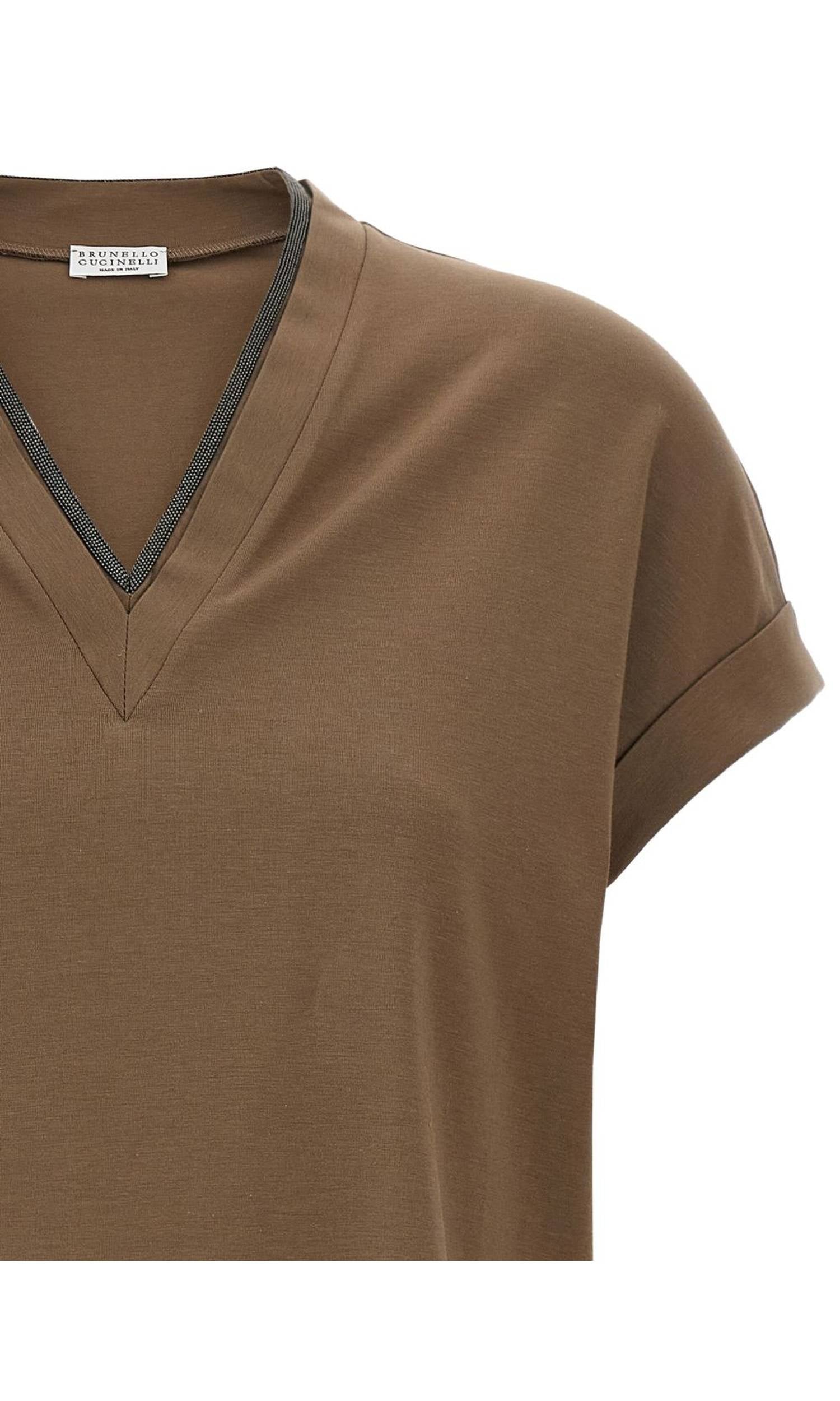 Brunello Cucinelli Brown T-shirt Glam Steals