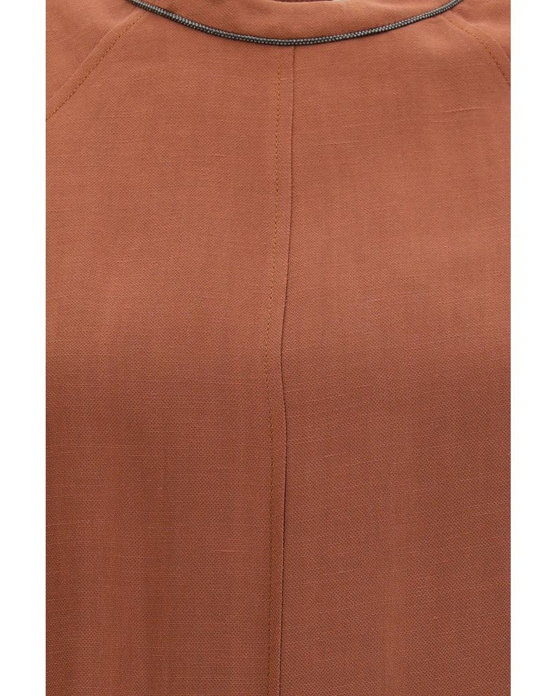 Brunello Cucinelli Brown Viscose Casual Dress Glam Steals