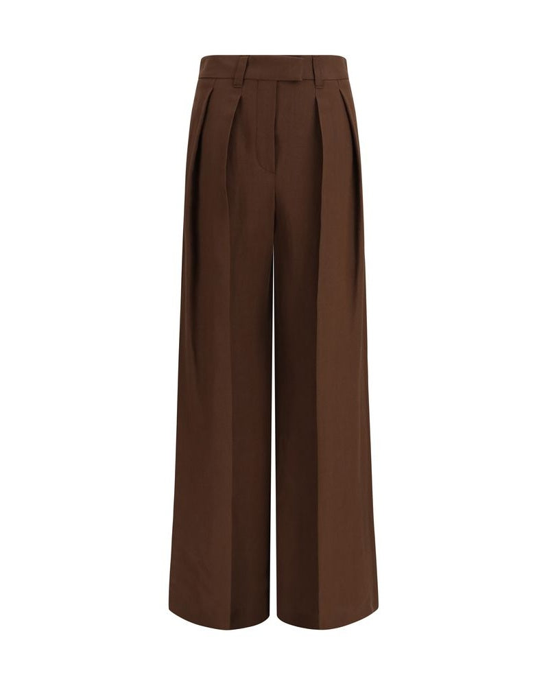 Brunello Cucinelli Brown Viscose Casual Pant Glam Steals