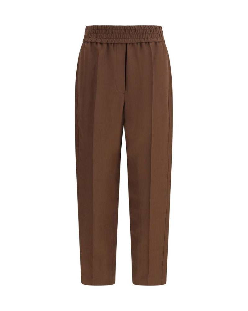 Brunello Cucinelli Brown Viscose Casual Pant Glam Steals