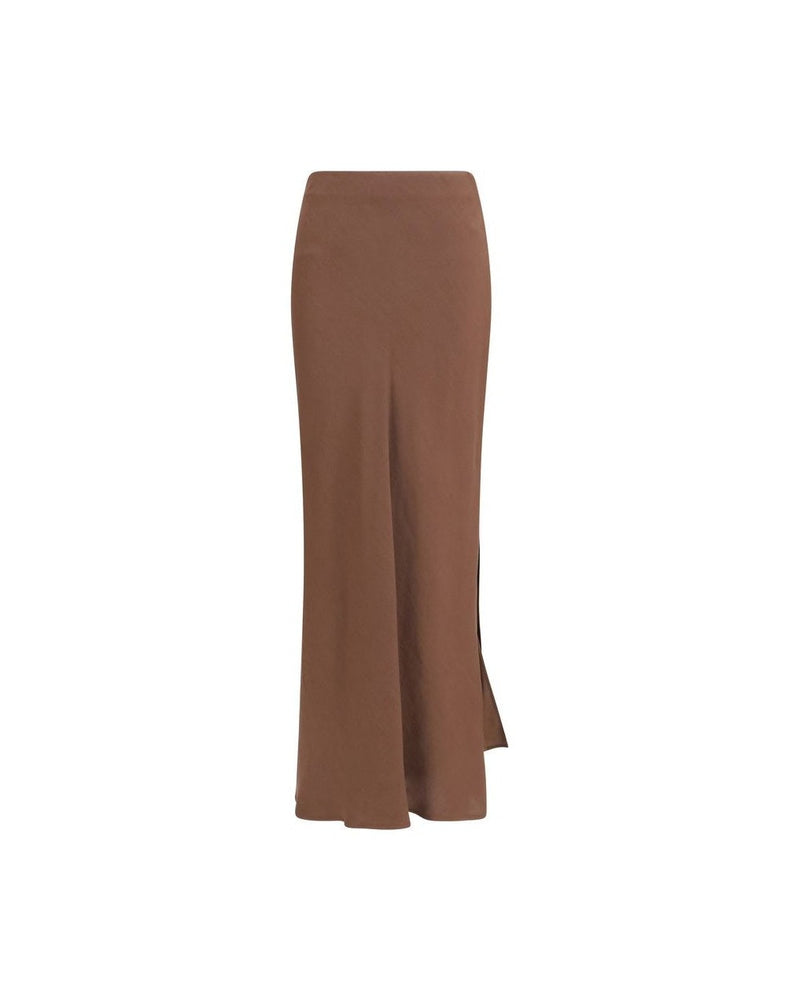 Brunello Cucinelli Brown Viscose Long Skirt Glam Steals