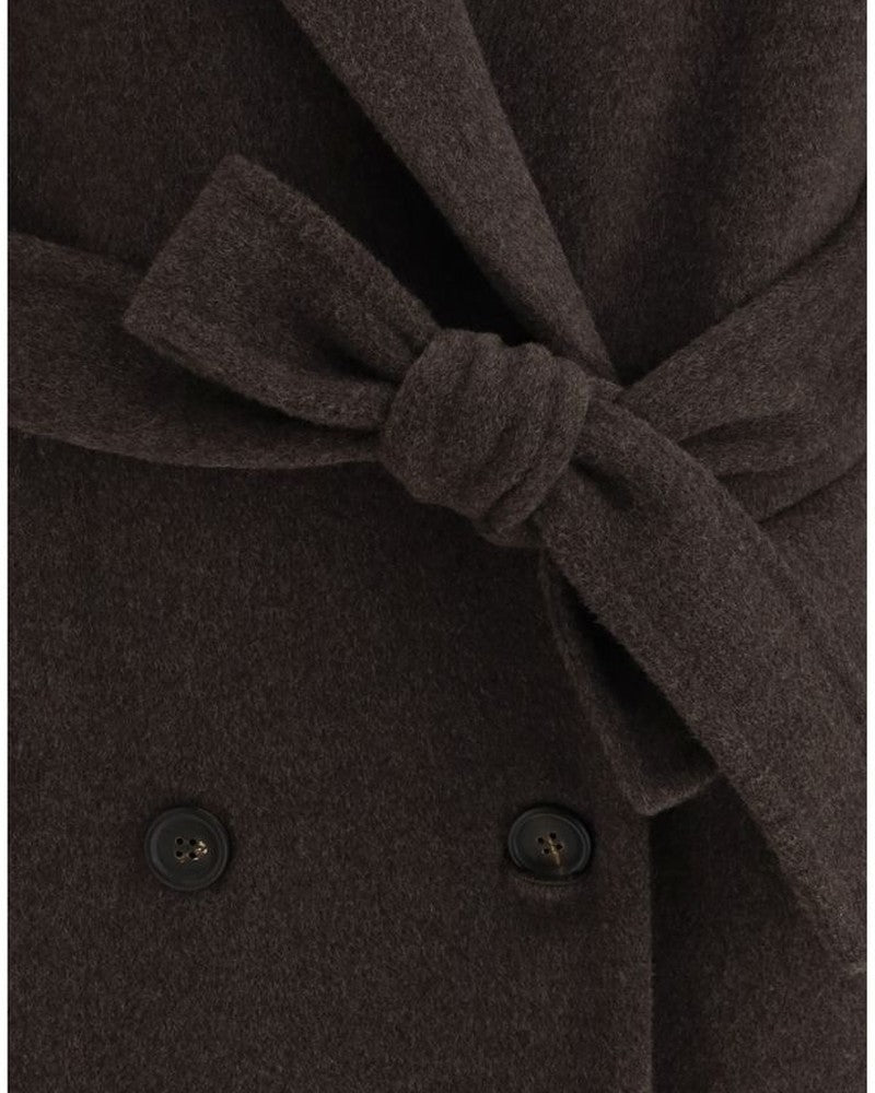 Brunello Cucinelli Brown Wool Fleece Coat Glam Steals