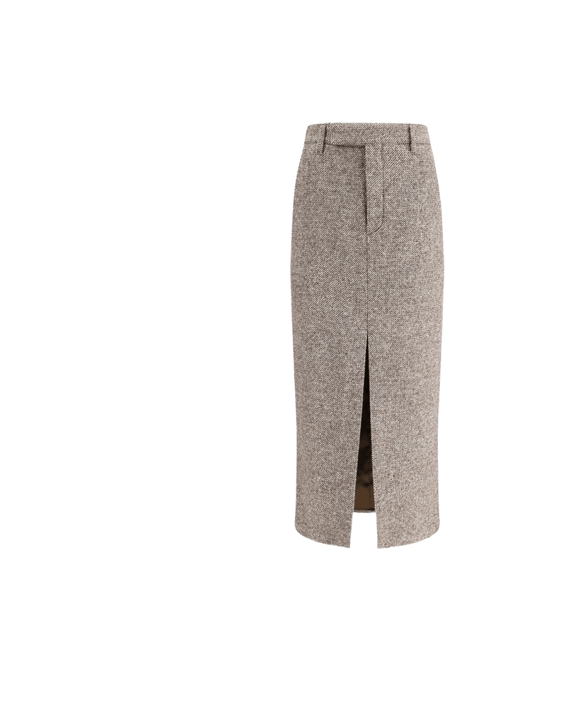 Brunello Cucinelli Brown Wool Fleece Long Skirt Glam Steals