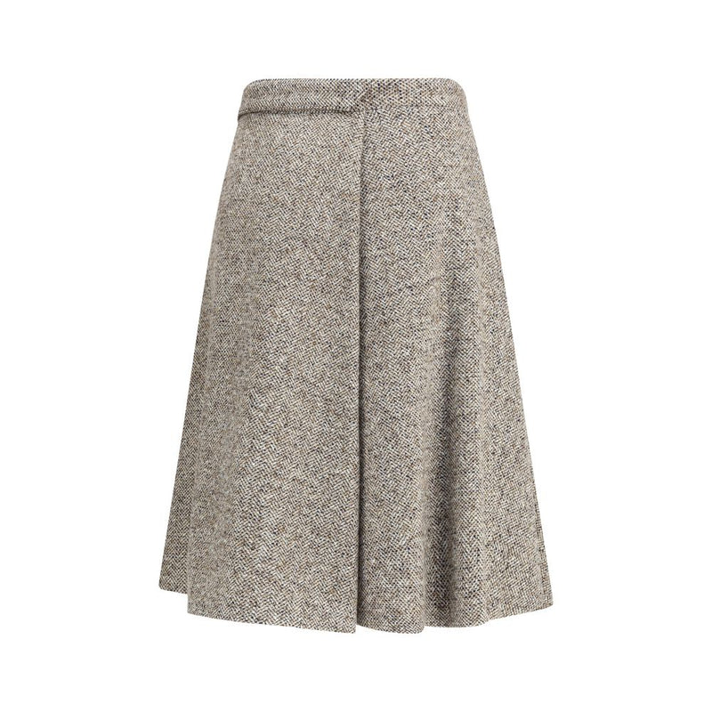 Brunello Cucinelli Brown Wool Fleece Midi Skirt Glam Steals