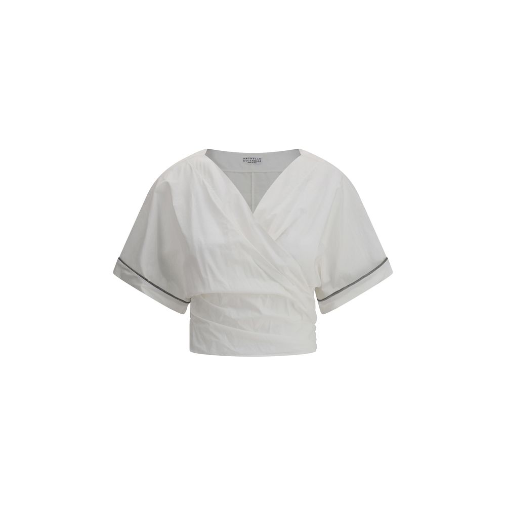 Brunello Cucinelli Buckle-Knotted Waist Blouse Glam Steals