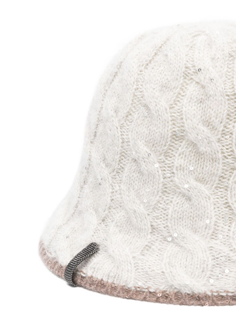 Brunello Cucinelli Cable Knit Sequined Bucket Hat Glam Steals