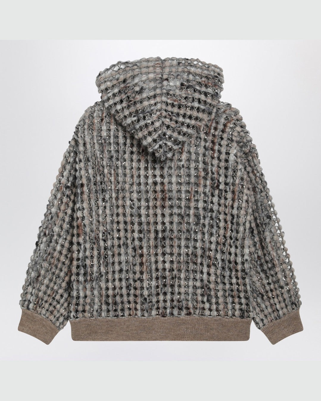 Brunello Cucinelli Camel Balloon Net Embroidery Cardigan Glam Steals