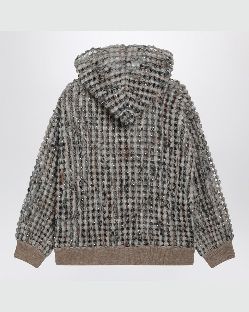 Brunello Cucinelli Camel Balloon Net Embroidery Cardigan Glam Steals