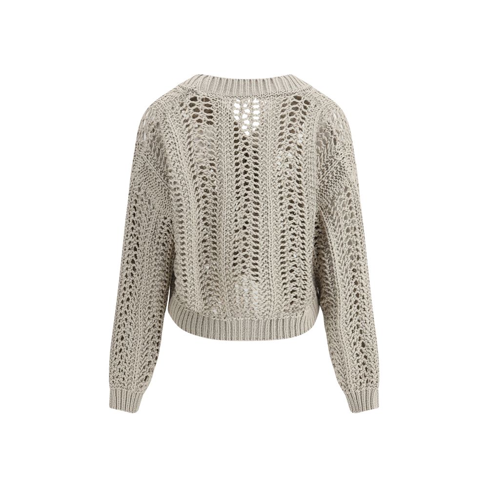 Brunello Cucinelli Cardigan In Perforated Knit Glam Steals