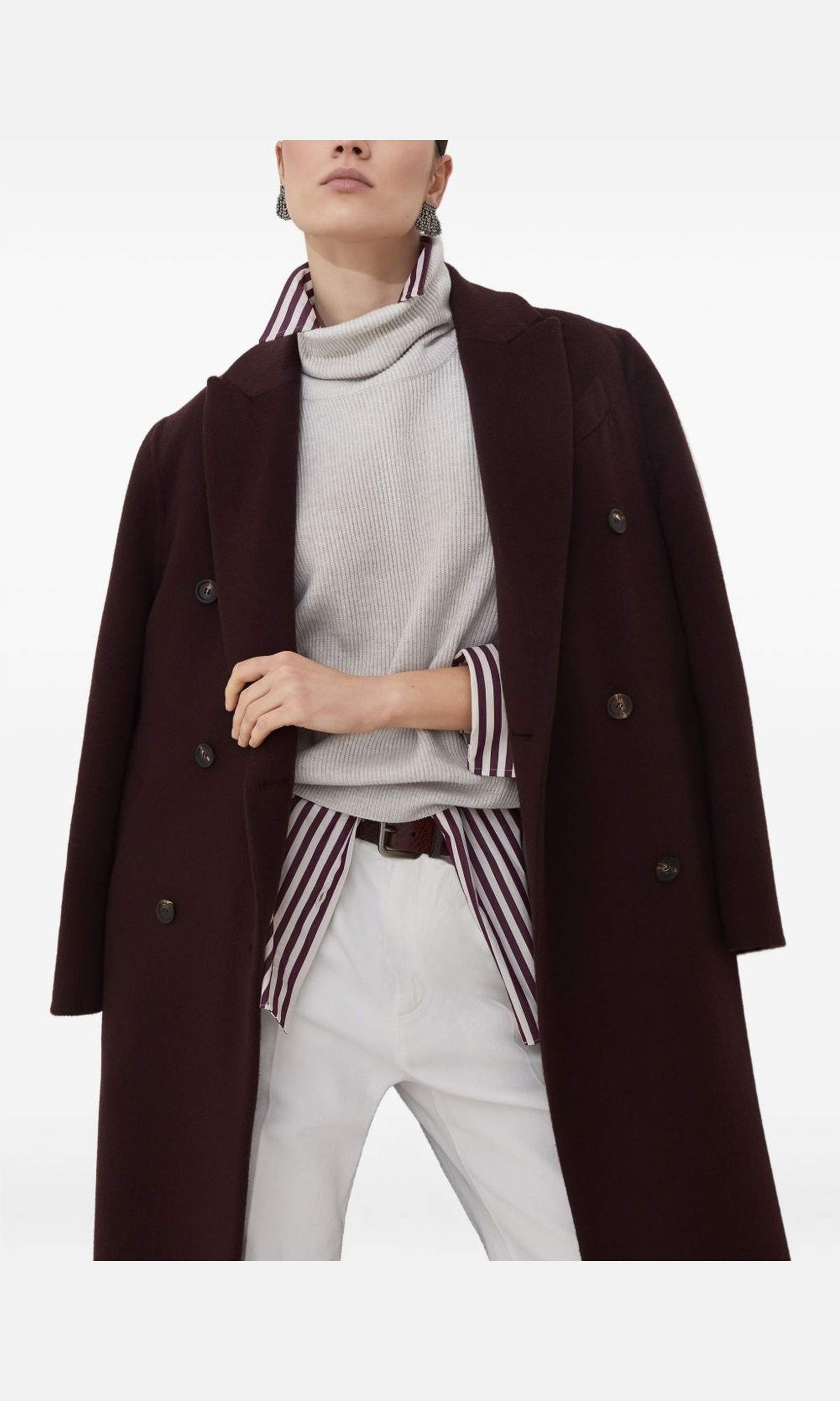 Brunello Cucinelli Coat Bordeaux Glam Steals