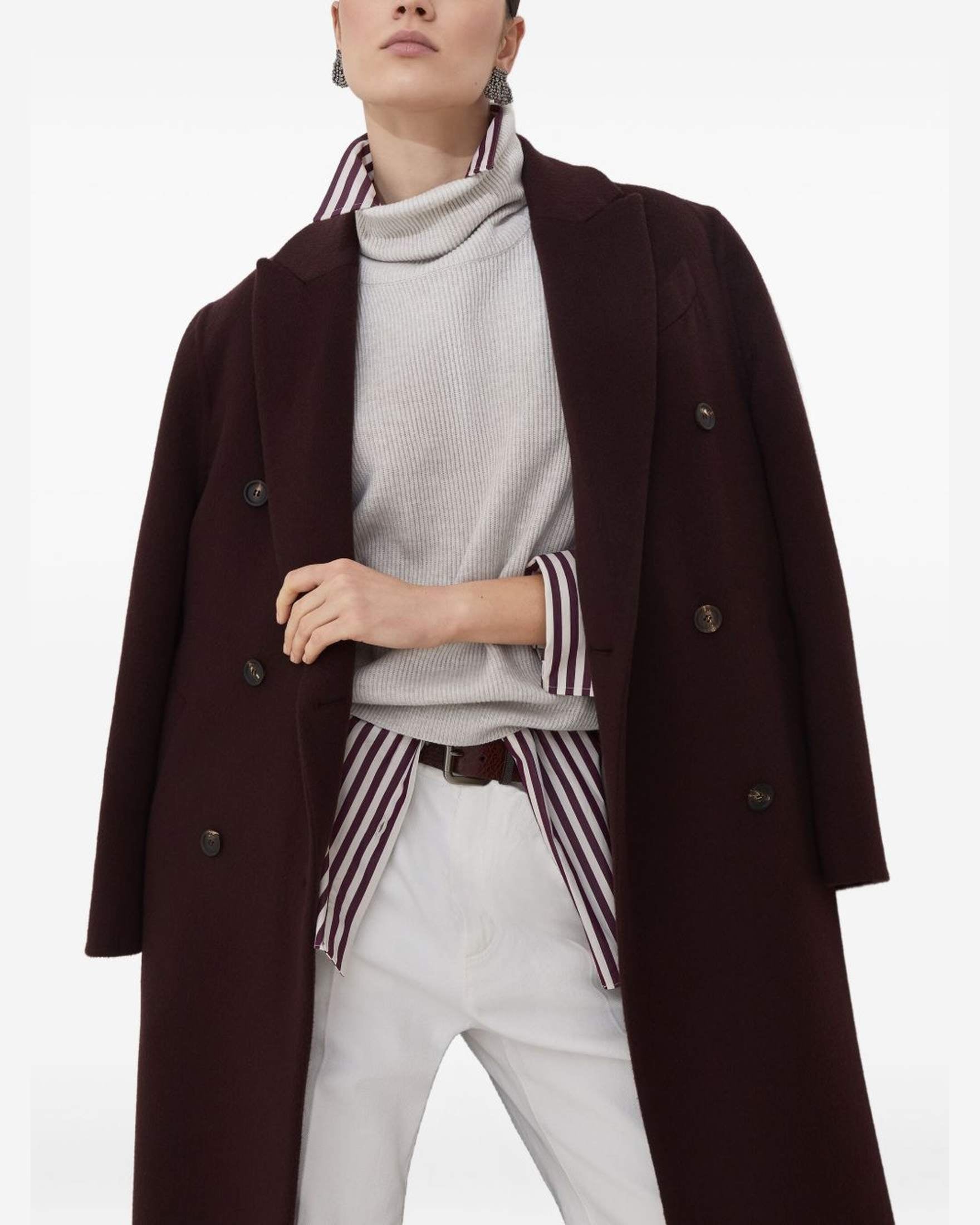 Brunello Cucinelli Coat Bordeaux Glam Steals