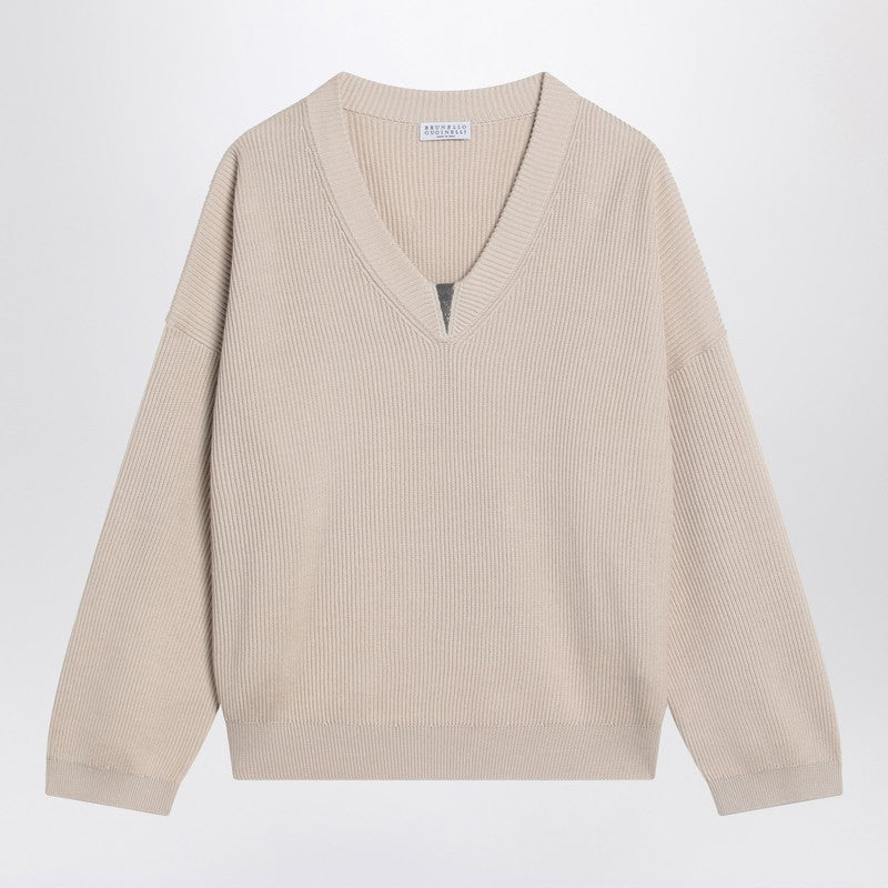 Brunello Cucinelli Cotton Butter Coloured Sweater Glam Steals