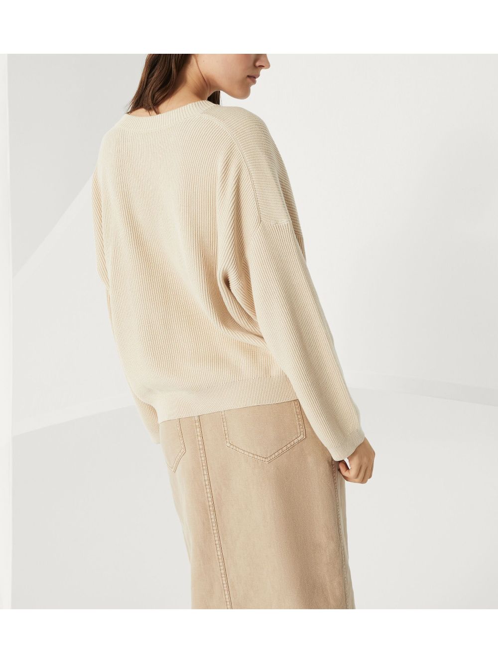 Brunello Cucinelli Cotton English Rib Sweater with Shiny Detail Glam Steals