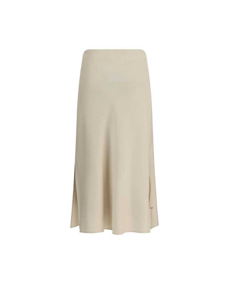 Brunello Cucinelli Cream Acetate Midi Skirt Glam Steals