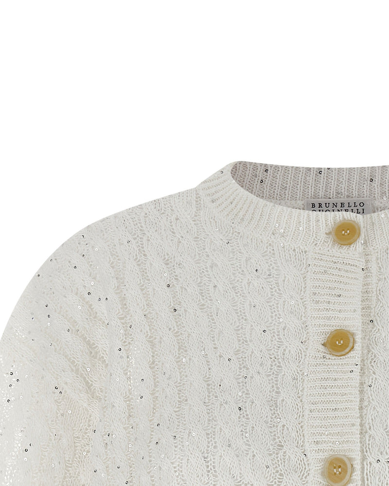Brunello Cucinelli Dazzling Cable Cardigan Glam Steals