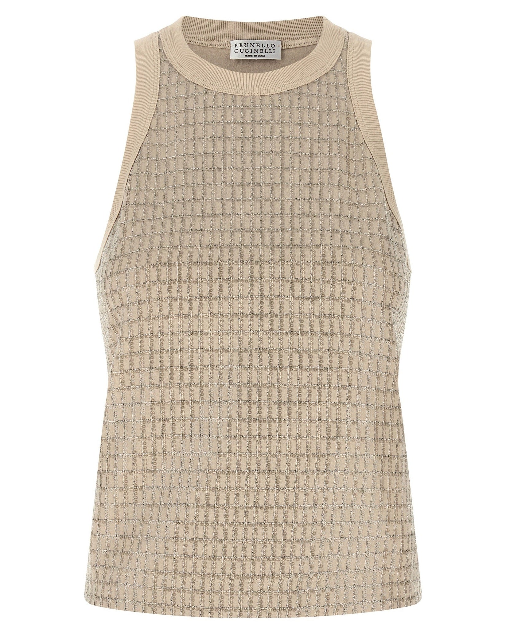 Brunello Cucinelli Dazzling Check Embroidery Top Glam Steals