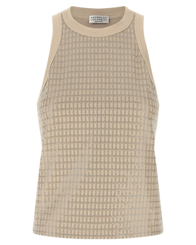 Brunello Cucinelli Dazzling Check Embroidery Top Glam Steals