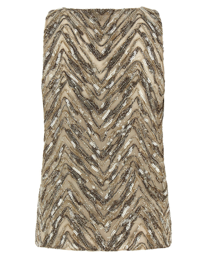 Brunello Cucinelli Dazzling Chevron Embroidery Top Glam Steals