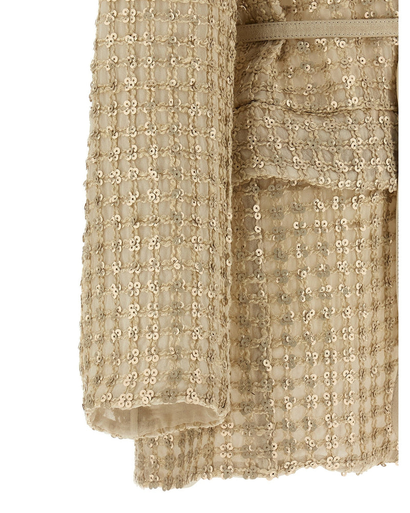 Brunello Cucinelli Dazzling Net Embroidery Organza Blazer Glam Steals