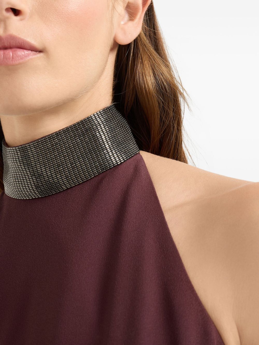Brunello Cucinelli Dress Bordeaux Glam Steals